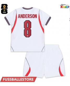 Günstige England Elliot Anderson #8 Heimtrikotsatz Kinder WM 2026 Kurzarm (+ Kurze Hosen)